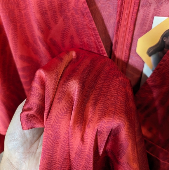 NWT Maxi long dress in red color FE NOEL Size S or 4 kimono style with zipper - Picture 4 of 7